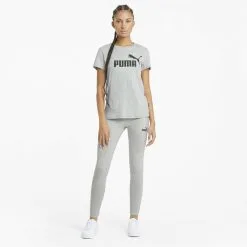 Camiseta Mujer PUMA Essentials Logo Gris -tienda de equipos de fitness camiseta mujer puma essentials logo gris 3