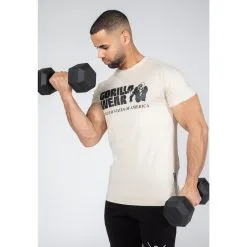 Camiseta Musculación Manga Corta Hombre GORILLA WEAR Classic Beige -tienda de equipos de fitness camiseta musculacion manga corta hombre gorilla wear classic beige 3