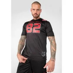 Camiseta Musculación Manga Corta Poliéster Hombre GORILLA WEAR Fresno Negro Rojo -tienda de equipos de fitness camiseta musculacion manga corta poliester hombre gorilla wear fresno negro rojo 3