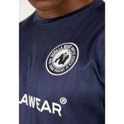 Camiseta Musculación Manga Corta Poliéster Hombre GORILLA WEAR Stratford Azul -tienda de equipos de fitness camiseta musculacion manga corta poliester hombre gorilla wear stratford azul 4