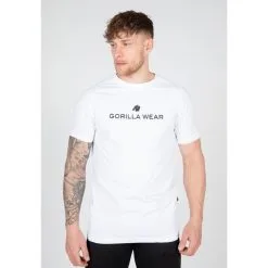 Camiseta Musculación Manga Corta Slim Fit Hombre GORILLA WEAR Davis Negro -tienda de equipos de fitness camiseta musculacion manga corta slim fit hombre gorilla wear davis blanco
