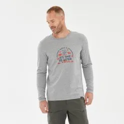 Quechua Camiseta NH100 ML Hombre - Gris Claro 8 Quechua Camiseta NH100 ML Hombre - Gris Claro -tienda de equipos de fitness camiseta nh100 ml hombre gris claro 1