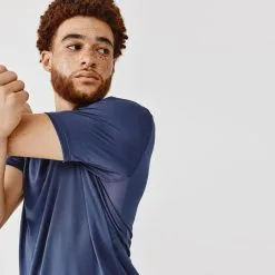 Kalenji Camiseta Running Dry+ Hombre Azul Oscuro Transpirable -tienda de equipos de fitness camiseta running dry hombre azul oscuro transpirable 3