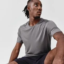 Kalenji Camiseta Running Dry+ Hombre Azul Oscuro Transpirable -tienda de equipos de fitness camiseta running dry hombre gris granito transpirable