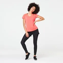 Kalenji Camiseta Running Manga Corta Transpirable Mujer Dry Rosa -tienda de equipos de fitness camiseta running manga corta transpirable mujer dry rosa 2