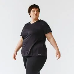 Kalenji Camiseta Running Manga Corta Transpirable Talla Grande Mujer Dry Azul 13 Kalenji Camiseta Running Manga Corta Transpirable Talla Grande Mujer Dry Azul -tienda de equipos de fitness camiseta running manga corta transpirable talla grande mujer dry negro