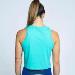 THE RUNNING REPUBLIC Camiseta Sin Mangas Top Ajustada De Algodón Barcelona 92 De Mujer TRR Celeste -tienda de equipos de fitness camiseta sin mangas top ajustada de algodon barcelona 92 de mujer trr celeste 2