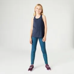 Domyos Camiseta Sin Mangas Transpirable Niña - 500 Azul Marino -tienda de equipos de fitness camiseta sin mangas transpirable nia 500 azul marino 3