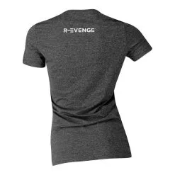 R-EVENGE Camiseta Técnica Manga Corta Mujer Fitness Running Cardio Gris -tienda de equipos de fitness camiseta tecnica manga corta mujer fitness running cardio gris 3