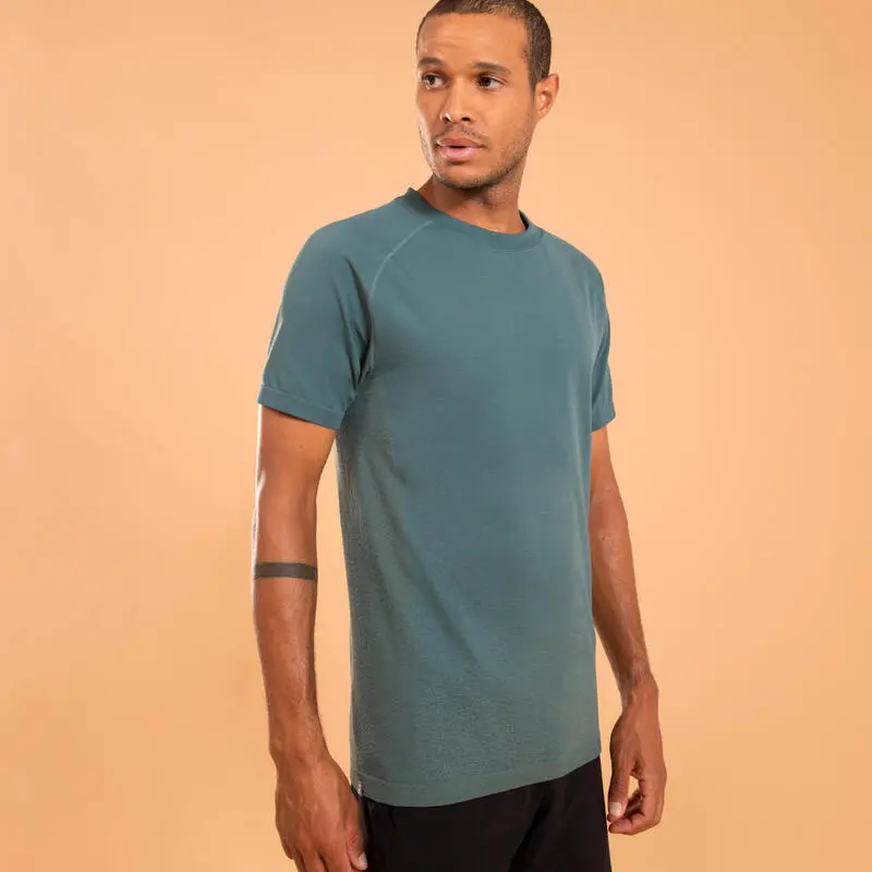 KIMJALY Camiseta Yoga Manga Corta Seamless Hombre Azul 8 KIMJALY Camiseta Yoga Manga Corta Seamless Hombre Azul - Imagen 6