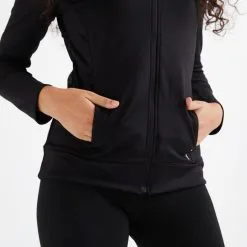 Chaqueta Fitness Con Cremallera Mujer Domyos 100 Negro -tienda de equipos de fitness chaqueta fitness con cremallera mujer domyos 100 negro 3