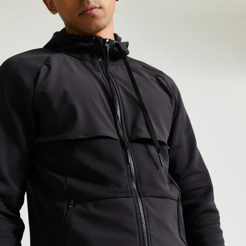 Domyos Chaqueta Fitness Performance Hombre Negro Transpirable Cremallera 5 Domyos Chaqueta Fitness Performance Hombre Negro Transpirable Cremallera - Imagen 3