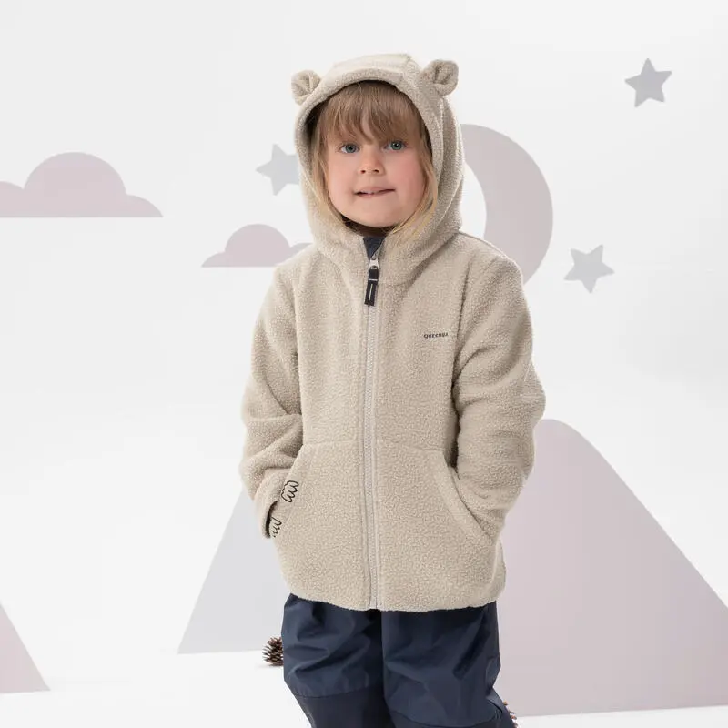 Chaqueta Polar Cálida De Montaña Y Trekking Niños 2-6 Años Quechua MH500 Beige 4 Chaqueta Polar Cálida De Montaña Y Trekking Niños 2-6 Años Quechua MH500 Beige - Imagen 2