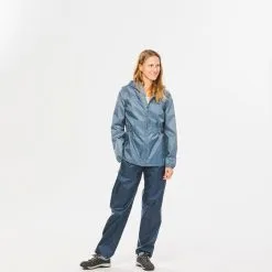 Chubasquero Impermeable De Montaña Y Trekking Mujer Quechua Raincut Azul -tienda de equipos de fitness chubasquero impermeable de montaa y trekking mujer quechua raincut azul 2