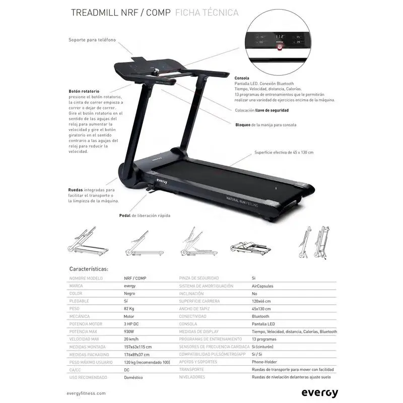 CINTA DE CORRER EVERGY PLEGABLE NRF 6 CINTA DE CORRER EVERGY PLEGABLE NRF - Imagen 4