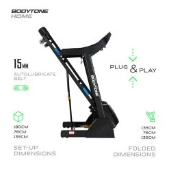 BODYTONE Cinta De Correr Plegable, 18 Km/h, MP3 Altavoces Y Pantalla LCD DT18 -tienda de equipos de fitness cinta de correr plegable 18 kmh mp3 altavoces y pantalla lcd dt18 3