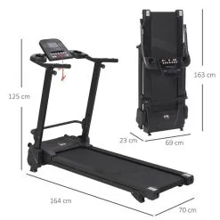 Cinta De Correr Plegable Con 5 Programas HOMCOM 164x70x125 Cm Negro 7 Cinta De Correr Plegable Con 5 Programas HOMCOM 164x70x125 Cm Negro -tienda de equipos de fitness cinta de correr plegable con 5 programas homcom 164x70x125 cm negro 2