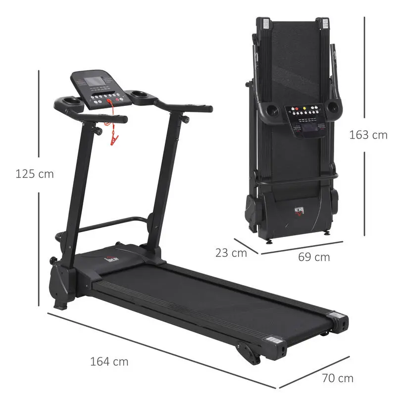 Cinta De Correr Plegable Con 5 Programas HOMCOM 164x70x125 Cm Negro 5 Cinta De Correr Plegable Con 5 Programas HOMCOM 164x70x125 Cm Negro - Imagen 3