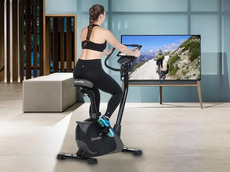 SKANDIKA Ergómetro - Vinneren - Fitness - Sillín Retro Confort - Bluetooth - Gris/negro 4 SKANDIKA Ergómetro - Vinneren - Fitness - Sillín Retro Confort - Bluetooth - Gris/negro - Imagen 2