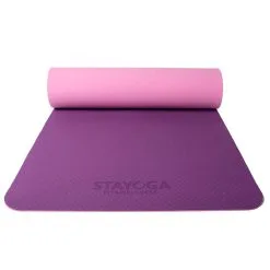STAYOGA Esterilla De Yoga Antideslizante Bicolor TPE Lila - Rosa (Ecofrendly) -tienda de equipos de fitness esterilla de yoga antideslizante bicolor tpe lila rosa ecofrendly 2