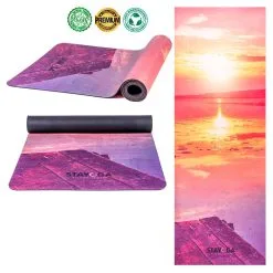 STAYOGA Esterilla De Yoga Bikram Suede Sunset - Para Bikram (Hot Yoga). Ante Orgánico -tienda de equipos de fitness esterilla de yoga bikram suede sunset para bikram hot yoga ante organico 3