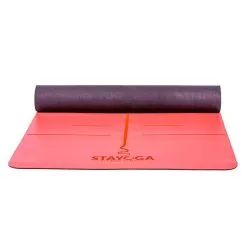 STAYOGA Esterilla De Yoga PU Pro Rojo - Lineas Posicionamento Y Alineación Orgánico -tienda de equipos de fitness esterilla de yoga pu pro rojo lineas posicionamento y alineacion organico 2