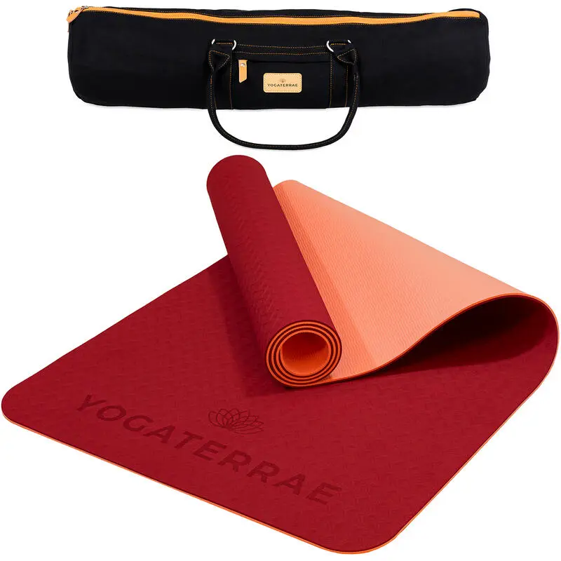 YOGATERRAE Esterilla De Yoga TPE Coral Bordeaux + Correa + Bolsa De Transporte 3 YOGATERRAE Esterilla De Yoga TPE Coral Bordeaux + Correa + Bolsa De Transporte