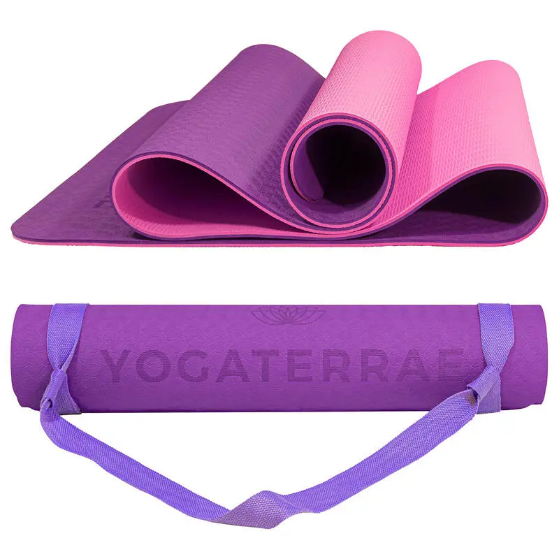 YOGATERRAE Esterilla De Yoga TPE Coral Bordeaux + Correa De Transporte Y Estiramiento 8 YOGATERRAE Esterilla De Yoga TPE Coral Bordeaux + Correa De Transporte Y Estiramiento - Imagen 6