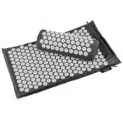 STAYOGA Esterilla Set De Masaje Acupuntura Negro Algodón Orgánico