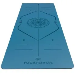 YOGATERRAE Esterilla Yoga Bronce Oliva En PU Y Caucho Natural Con MANDALA + LINEA DE CUERPO -tienda de equipos de fitness esterilla yoga azul polar en pu y caucho natural mandala linea cuerpo