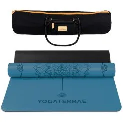 YOGATERRAE Esterilla Yoga Bronce Oliva PU Y Caucho Natural MANDALA LINEA DE CUERPO + Bolsa -tienda de equipos de fitness esterilla yoga azul polar pu y caucho natural mandala linea de cuerpo bolsa