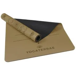 YOGATERRAE Esterilla Yoga Bronce Oliva En PU Y Caucho Natural Con MANDALA + LINEA DE CUERPO -tienda de equipos de fitness esterilla yoga bronce oliva en pu y caucho natural con mandala linea de cuerpo 3