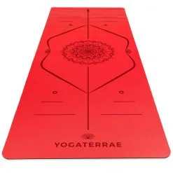 YOGATERRAE Esterilla Yoga Negro PU Y Caucho Natural MANDALA LINEA DE CUERPO -tienda de equipos de fitness esterilla yoga pasion roja pu y caucho natural mandala linea de cuerpo