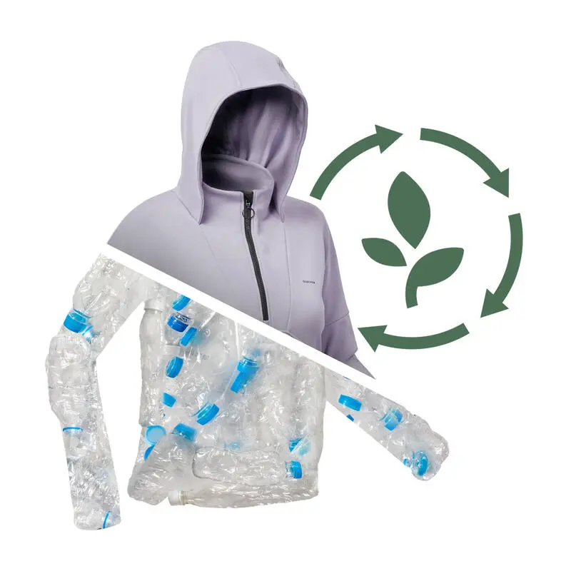 Forro Polar De Montaña Y Trekking Con Capucha Mujer Quechua MH500 Violeta 7 Forro Polar De Montaña Y Trekking Con Capucha Mujer Quechua MH500 Violeta - Imagen 5