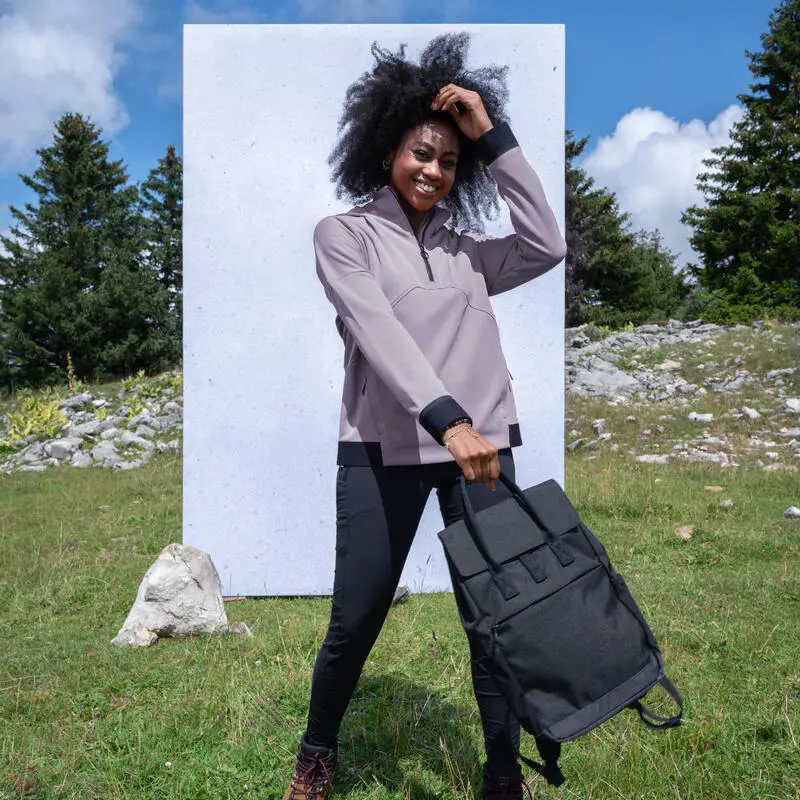 Forro Polar De Montaña Y Trekking Con Capucha Mujer Quechua MH500 Violeta 3 Forro Polar De Montaña Y Trekking Con Capucha Mujer Quechua MH500 Violeta