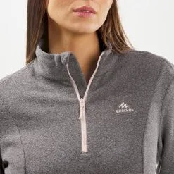 Forro Polar Montaña Y Trekking Mujer Quechua MH100 Gris -tienda de equipos de fitness forro polar montaa y trekking mujer quechua mh100 gris 2