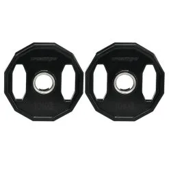 Juego De 2 Discos De Pesas Olímpicas 10 Kg SPORTNOW 32x32x4 Cm Negro