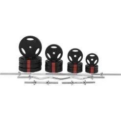 Kit Completo Musculación Gorilla Sports 100Kg Discos Triple Agarre -tienda de equipos de fitness kit completo musculacion gorilla sports 100kg discos triple agarre 2