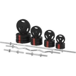 Kit Completo Musculación Gorilla Sports 100Kg Discos Triple Agarre -tienda de equipos de fitness kit completo musculacion gorilla sports 100kg discos triple agarre 3