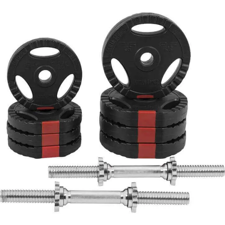 Kit Mancuernas Gorilla Sports Negro/Plateado 20 Kg 4 Kit Mancuernas Gorilla Sports Negro/Plateado 20 Kg - Imagen 2