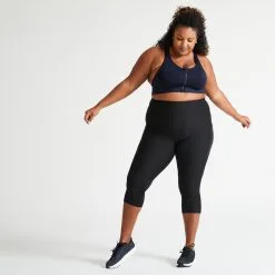 Leggings Fitness Talla Grande Con Bolsillo Teléfono Domyos Negro -tienda de equipos de fitness leggings fitness talla grande con bolsillo telefono domyos negro 2