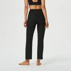 Leggings Mallas De Fitness Bajos Rectos Mujer Domyos Negro -tienda de equipos de fitness leggings mallas de fitness bajos rectos mujer domyos negro 1