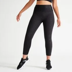 Leggings Mallas Fitness Tiro Alto Moldeadores Mujer Domyos Verde -tienda de equipos de fitness leggings mallas fitness 78 mujer domyos 500 negro