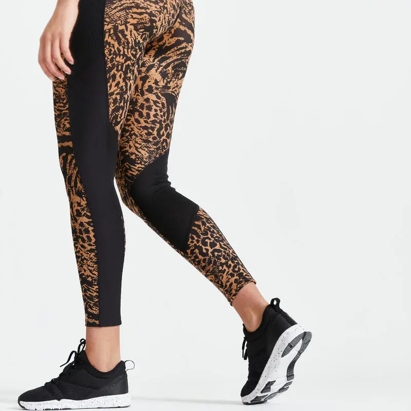 Domyos Leggings Mallas Fitness Largos Talle Alto 120 Mujer Animal Print 4 Domyos Leggings Mallas Fitness Largos Talle Alto 120 Mujer Animal Print - Imagen 2