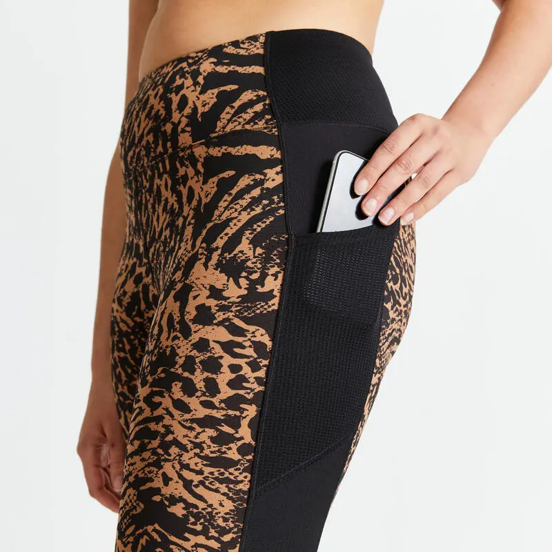 Domyos Leggings Mallas Fitness Largos Talle Alto 120 Mujer Animal Print 6 Domyos Leggings Mallas Fitness Largos Talle Alto 120 Mujer Animal Print - Imagen 4