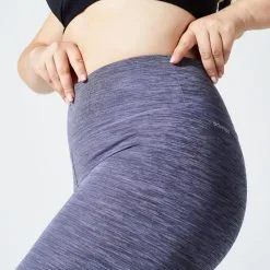 Mallas Fitness Cardio Talle Alto Mujer Domyos 100 Azul Jaspeado -tienda de equipos de fitness mallas fitness cardio talle alto mujer domyos 100 azul jaspeado 2