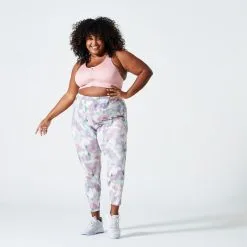 Mallas Fitness Talla Grande Tiro Alto Mujer Domyos 500 Blanco Nieve -tienda de equipos de fitness mallas fitness talla grande tiro alto mujer domyos 500 blanco nieve 1