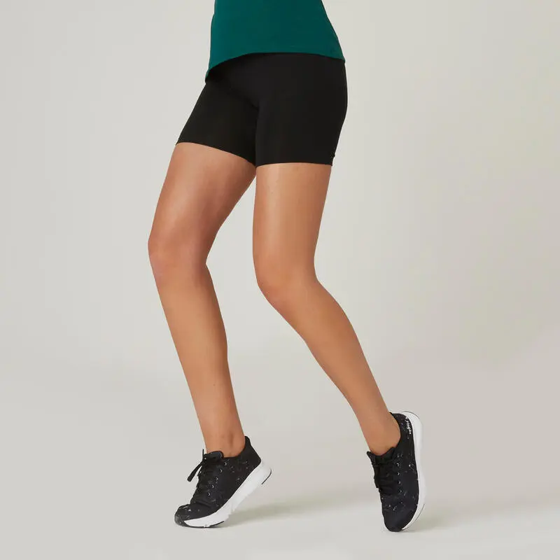 Mallas Short Ciclista Mujer Domyos Fit+ 500 Negro 3 Mallas Short Ciclista Mujer Domyos Fit+ 500 Negro