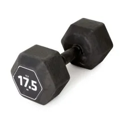 CORENGTH Mancuerna Musculación Crosstraining Hex Dumbbell Negro Hexagonal 17,5 kg