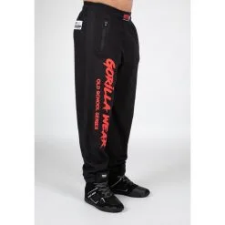 Pantalón Chándal Fitness Largo Hombre GORILLA WEAR Augustine OldSchool Negro -tienda de equipos de fitness pantalon chandal fitness largo hombre gorilla wear augustine old school rojo